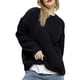 thumbnail image 1 of Suéter de Cuello Redondo para Mujer, Suéter de Punto Holgado e Informal de Larga para Otoño e Invierno. Negro L, 1 of 10