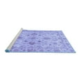 thumbnail image 2 of Ahgly Company Machine Washable Indoor Square Oriental Blue Traditional Area Rugs, 6' Square, 2 of 4