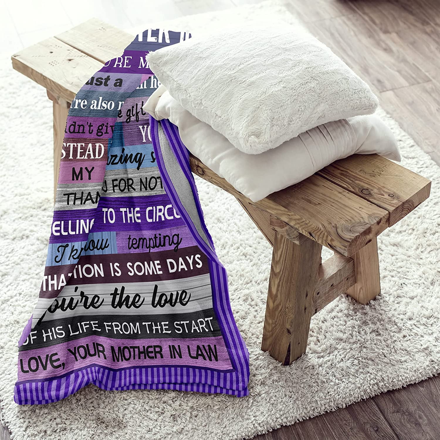 Daughter in Law Gifts Throw Blankets 60" X 50" - Gifts for Daughter in Law - Daughter in Law Gift Ideas - Mothers Day Birthday Gifts from Daughter in Law - Bonus Daughter Gifts - Blanket for Sofa