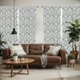 thumbnail image 2 of Ambesonne Geometric Window Curtains, Eighties Inspirations, Each 28" W x 84" L, Black Grey White, 2 of 5