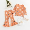 thumbnail image 2 of Kogui Fall Outfits for Kids Toddler Girls Clothes Winter Warm Long Sleeve Tops+Long Pants Set Size 2T 3T (Orange,2-3 Years), 2 of 9