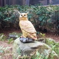thumbnail image 3 of Homestyles 14"H Large Realistic Owl Perched on Rock Home & Garden Animal Nature Bird Statue, 3 of 5