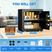 BESAFETY 2.5 Cuft Safe Box, Digital Keypad Home Security Safe With Fireproof Waterproof Bag & Adjustable Shelf
