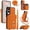 Orange, variant on For Samsung Galaxy A36 5G RFID Blocking Wallet Case Magnetic Flip Cover Multi-Card Slots Zipper Pocket With 360 ° Rotating Ring Holder Detachable Shoulder Strap And Wrist Strap,Dark purple