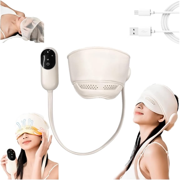 Electric Migraine Relief Cap Massager, Eye & Head Massager with 6 Airbags and 3 Heat Modes, Smart Temple Massager Sleep Aid, Head Massager, Stress Relief, Relaxation
