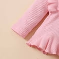 thumbnail image 5 of YDFCWXW Toddler Baby Girl Clothes Long Sleeve Floral Print T Shirt Ruffle Pants Headband Girl 3PCS Outfits Set (Pink, 9-12 Months), 5 of 9