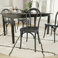 thumbnail image 3 of Emma + Oliver Set of 2 Weather-Resistant Wood Look Stackable Resin Thonet Chairs for Indoor/Outdoor Use in Black, 3 of 11