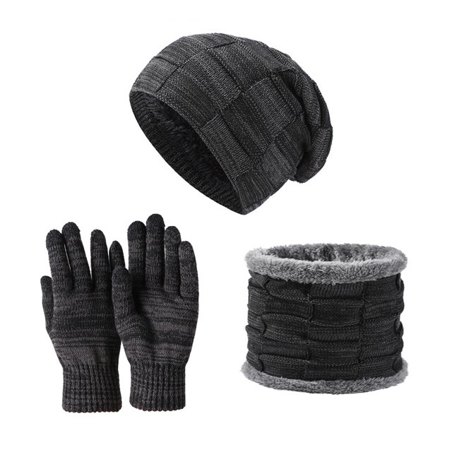 Sombrero Conjunto de gorro y bufanda de punto para invierno, gorro cálido con forro polar grueso, ca Tomshoo Sombrero