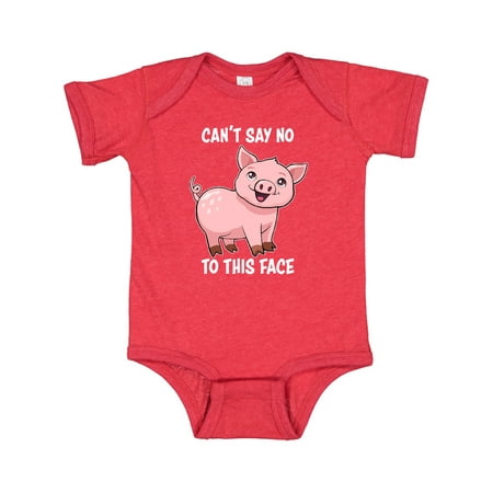 

Inktastic Cant Say No to this Face- cute pig Gift Baby Boy or Baby Girl Bodysuit