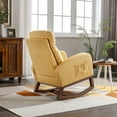 thumbnail image 5 of Faitaliicy Rocking Chair Upholstered Recliner Sofa Chair With Head Pillow Side Storage Bag Modern Nursing Rocker Glider Solid Wood Base High Back Comfy Armchair For Home Office, 5 of 9