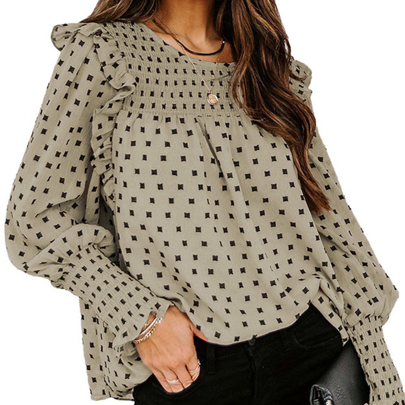 Chemisier Max Studio Rose & Noir à Pois - Manches Bouffantes - Taille L - Occasion Très Bon état