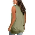 thumbnail image 4 of Fshinging Women Summer V Neck Tank Tops Solid Color Sleeveless Vest Shirt Loose Tunic Blouse Casual Cami Top, 4 of 4