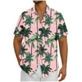 thumbnail image 3 of UVEASISHA Mens Beach Shirts Tropical Casual Floral Printed Button Down Shirt Summer Short Sleeve Hawaiian Shirts for Men Vintage Aloha Shirt Pink M, 3 of 6
