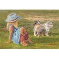 thumbnail image 2 of Dudley, June 24x17 Black Ornate Wood Framed with Double Matting Museum Art Print Titled - Red Boots and Puppies, 2 of 4