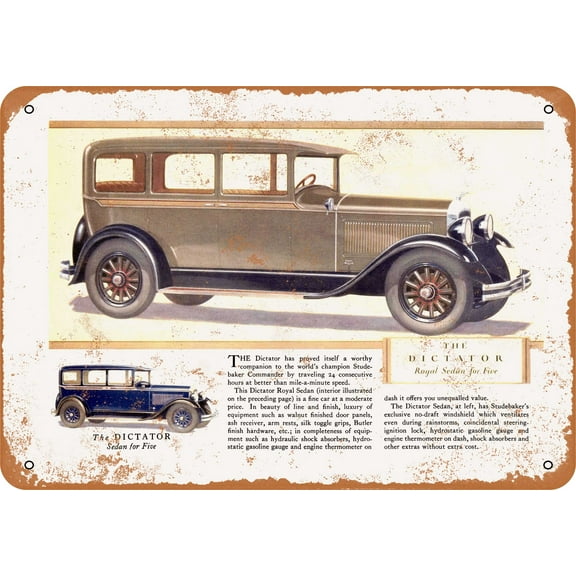 1928 Studebaker Dictator Sedan Metal Sign - 7x10 inch - Vintage Look 2