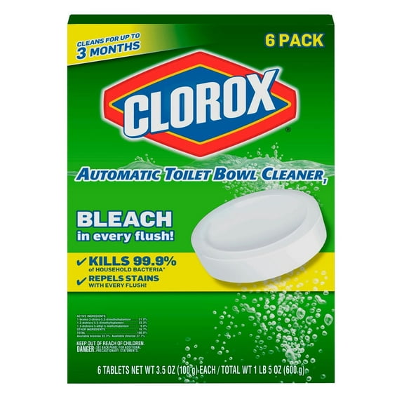 Product of Clorox Automatic Toilet Bowl Cleaner Tablets with Bleach. 6 ct./3.5 oz.