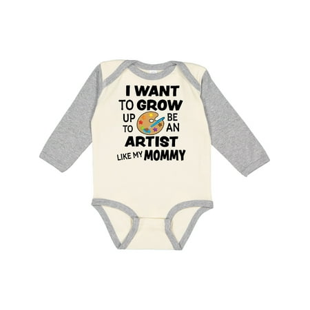 

Inktastic I Want To Grow up To Be an Artist Like My Mommy Gift Baby Boy or Baby Girl Long Sleeve Bodysuit