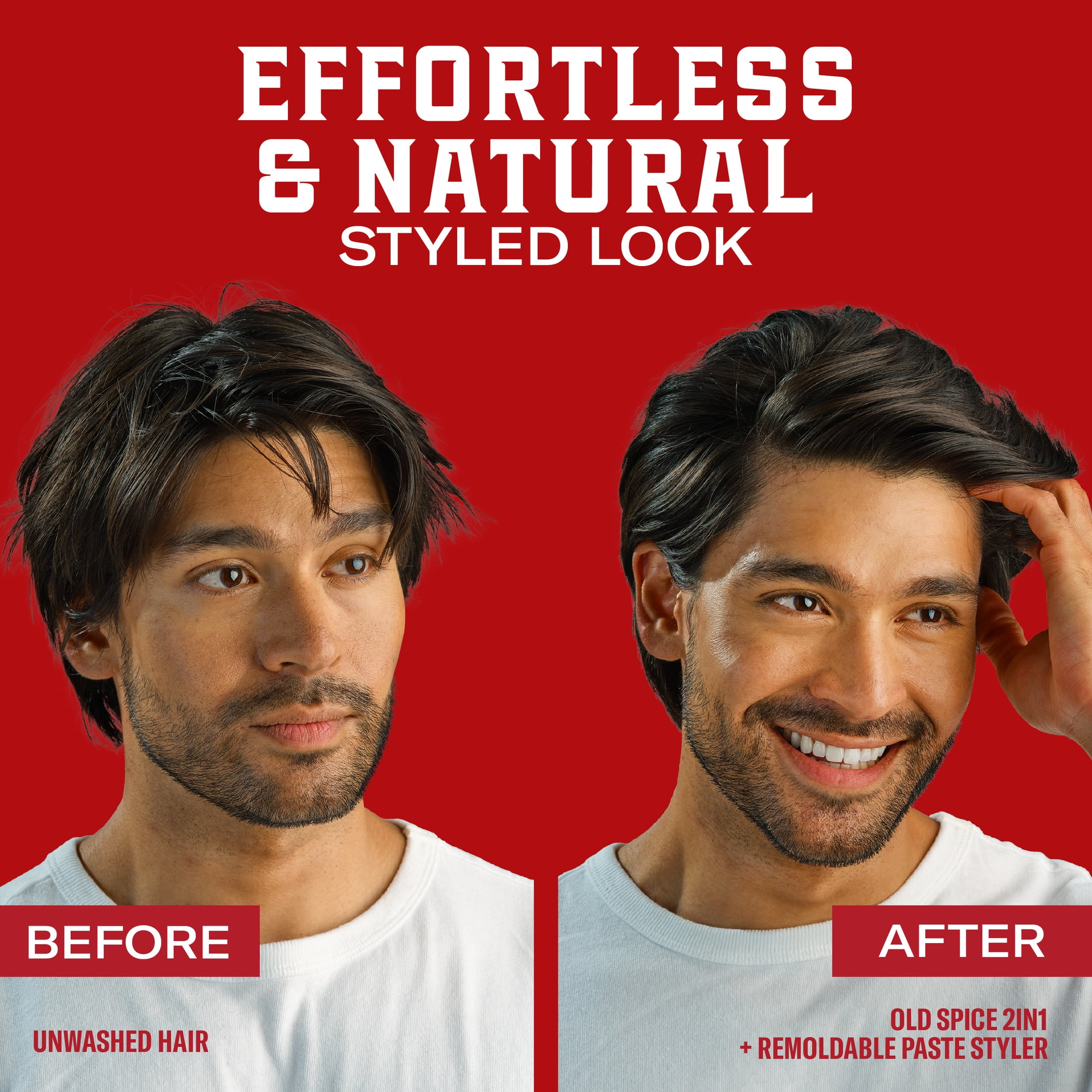 Old Spice Re-Moldable Paste for Men, Healthy and Strong with Vitamin E and Biotin, Men's Hair Styling Paste, Medium-High Hold, Matte Finish, 2.22 oz