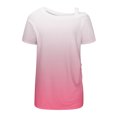 thumbnail image 5 of LOVZFMLL Women's Summer Tops Printing Off-The-Shoulder Halter Short Sleeve Button-Up Blouse, 5 of 5