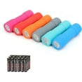 thumbnail image 1 of 6-Pack Mini 9-LED Flashlight with Lanyard, Impact Handheld Torch Assorted Colors with 3AAA Battery Included (Hurricane Supplies, Camping), Gift to Halloween, Christmas, 1 of 5