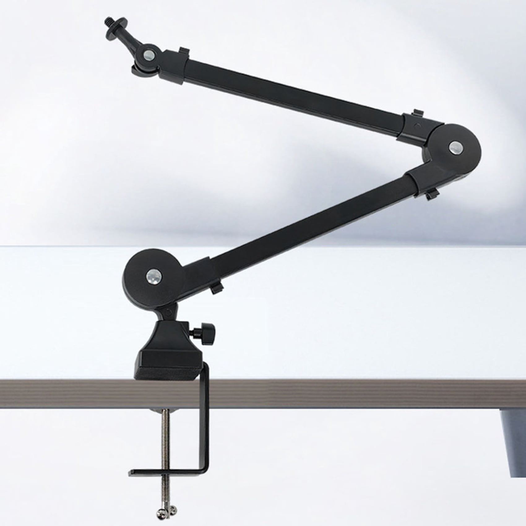 2X Heavy Duty Microphone Arm Stand Adjustable and Foldable for Studio and Live Performances,2 x Microphone Scissor Arm 2 x Table Mounting Clamp,Black