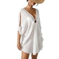thumbnail image 1 of Mujeres Cover Ups para Trajes de Baño Cover Ups de Verano para las Mujeres, Moda sin Mangas Sólido Casual Beach Bikini Cover Up Vestido, 1 of 6