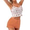 thumbnail image 2 of BaoFuBaoMei Womens Pajama Sets 2 Piece Plus Size Crew Neck Cami and Shorts Sleepwear Floral Print Soft Comfy Lounge Set, 2 of 8
