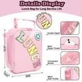 thumbnail image 4 of Lunch Box for Kids Boys Girls Men Women, Insulated Small Soft Cooler Lunch Bag Kit for School Work Picnic Travel - Reusable Portable lunchbox, Chenille Letters, Pink, 4 of 7