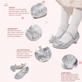 thumbnail image 6 of Meckior Toddler Girls Glitter Mary Jane Shoes Little Kids Low Heel Wedding Party Princess Dress Pumps Shoes for 10 Toddler, 6 of 6