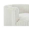 thumbnail image 5 of Miekor Furniture Malna Plush Wide Wale Corduroy Upholstered Barrel Accent Chair with Wheels, Off-white 1268, 5 of 11