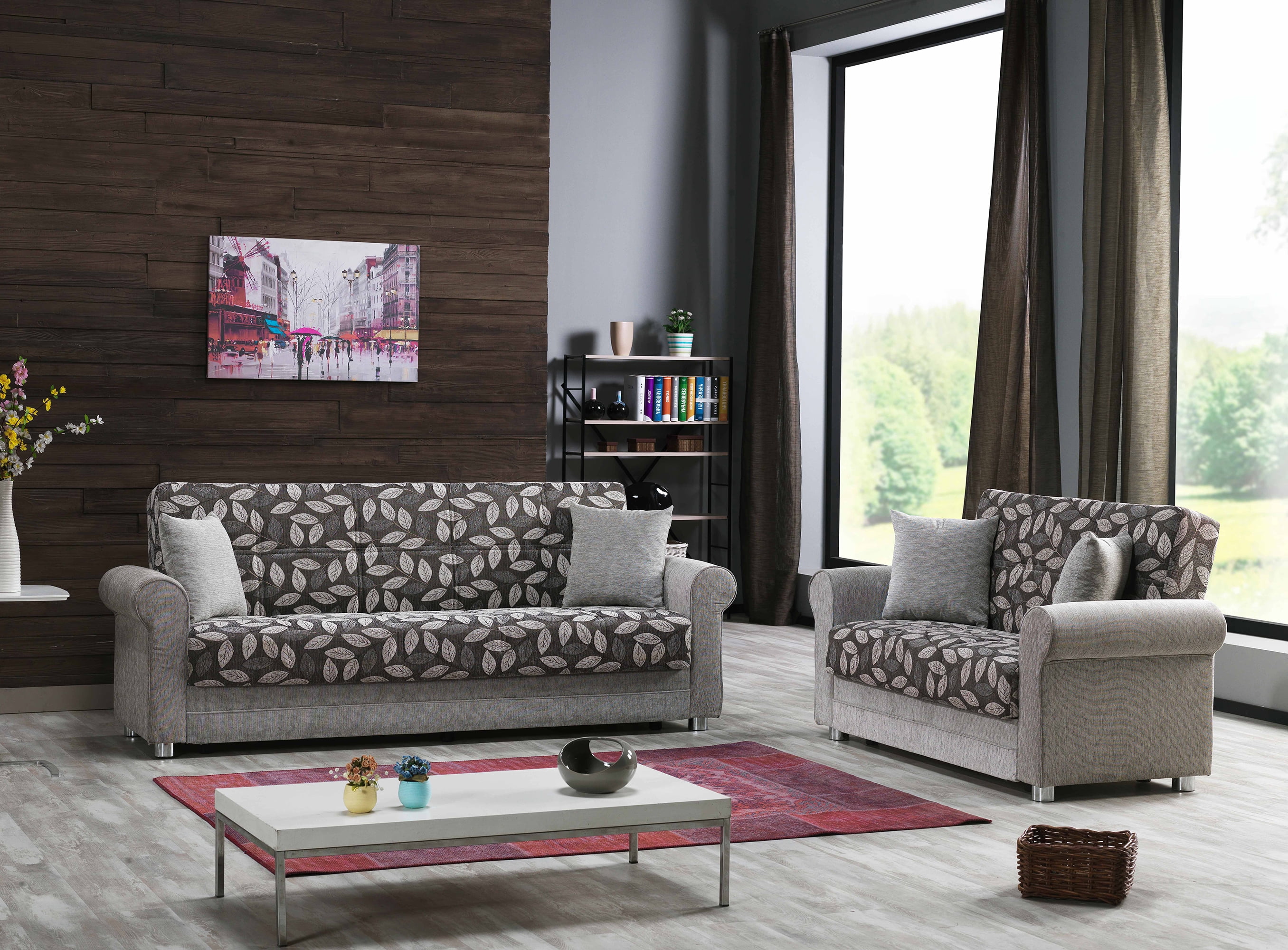 Ottomanson Convertible Sleeper Sofa Bed with Hidden Storage, Firm Comfort Couch, Beige