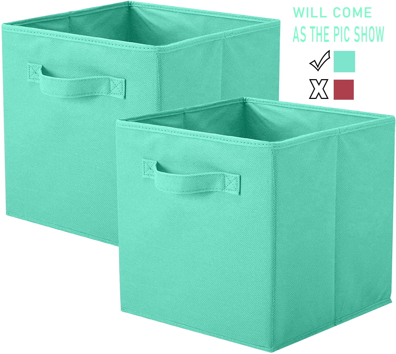 PinkSheep Foldable Fabric Storage Cube Bins, 11" Cube Organizer Basket