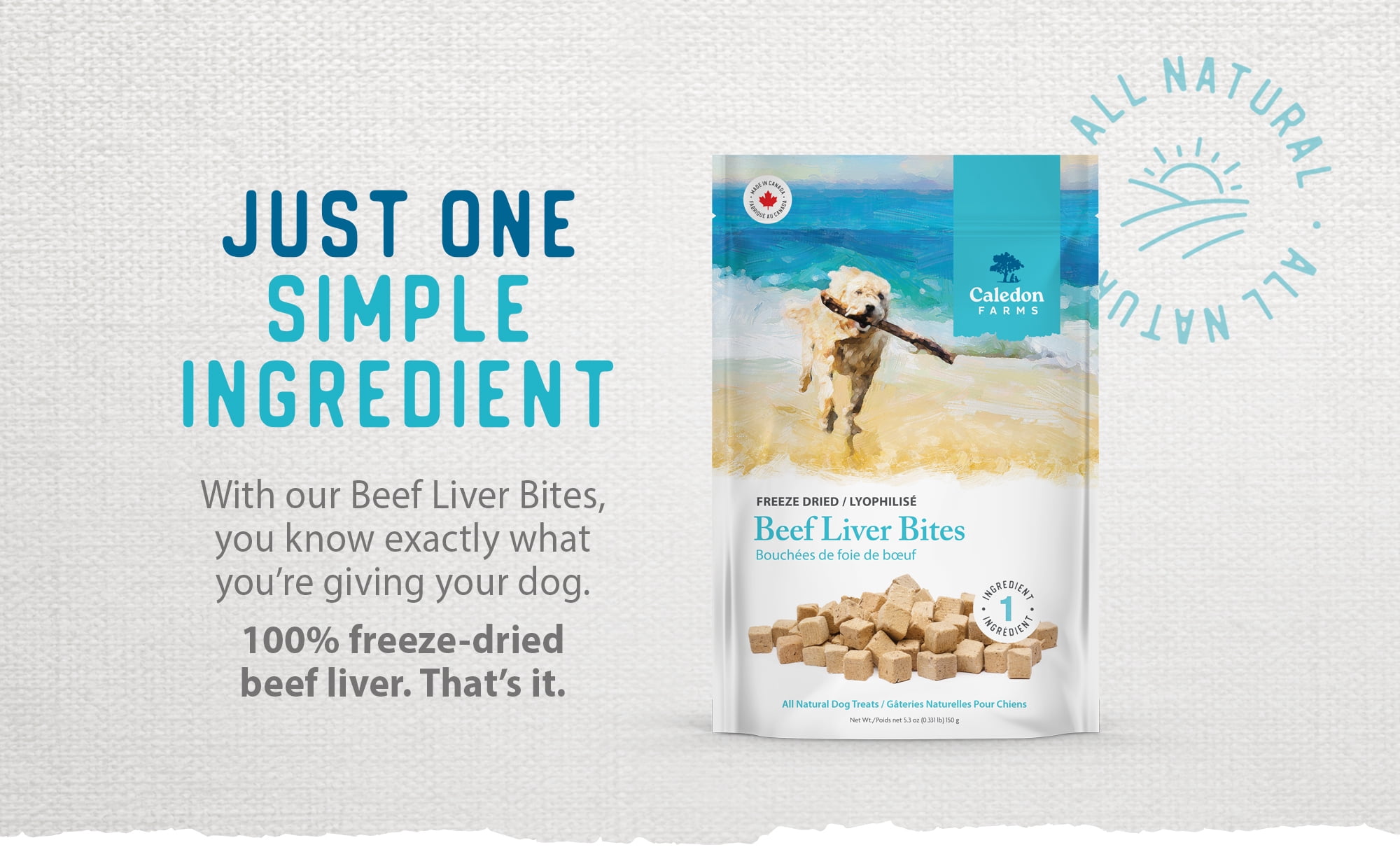 Caledon Farms Beef Liver Bites Value pack 355 Grams, Dog Treats, 355g