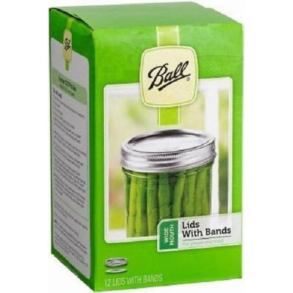 Ball 40000ZFP 12-Pack of Wide Mouth Canning Jar Lids With Bands - Quantity of 6
