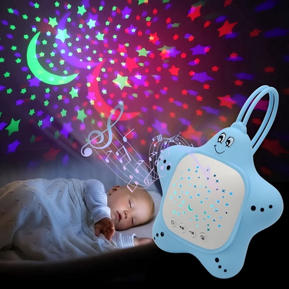 HBMYN Portable Baby White Noise Sound Machine Rechargeable Soother with Projector Night