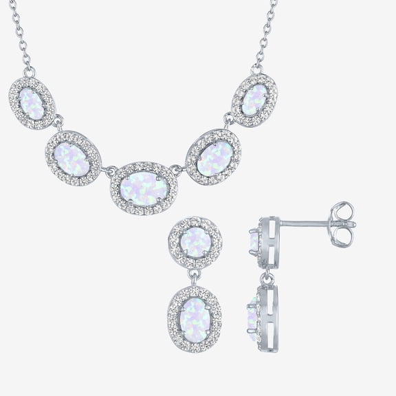 Lab-created Opal Sterling Silver 2-pc. Jewelry Set