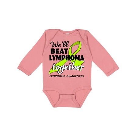 

Inktastic We ll Beat Lymphoma Together- Lymphoma Awareness Gift Baby Boy or Baby Girl Long Sleeve Bodysuit