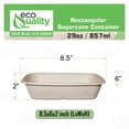 thumbnail image 3 of (200 Pack) EcoQuality 29oz Disposable Bowls - Rectangular Compostable Sugarcane Fiber Biodegradable Paper Bowls Eco-Friendly Oblong Take Out Food Containers, Food Storage, Microwave Safe, Meal Prep, 3 of 8