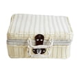 thumbnail image 1 of Maleta de mimbre tejida, accesorios de fotografía, tienda de ropa, cesta de picnic portátil Blanco 26x16x10cm, 1 of 8