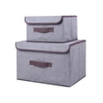 thumbnail image 4 of Caja De Almacenamiento De Tela Plegable Paquete de 2 cajas de almacenamiento plegables de tela,grandes y pequeñas,con asas,ideales para guardar ropa,ropa de cama,juguetes y libros (gris). Rkxzt, 4 of 9