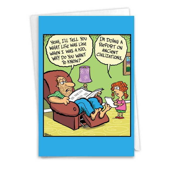 1 Funny Father's Day Card with Envelope - Ancient Civilizations C6785FDG