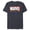 Navy Heather, variant on Pride Flag Rainbow Marvel Heroes Logo Retro Rectangle - Short Sleeve Blended T-Shirt for Adults - Customized-Black