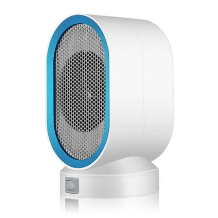 

ROBOT-GXG Electric Fast Heating Fan Mini Bathroom Heater Indoor Safe Desktop Quiet Operation Warmer Adults Overheat Protection US Plug Blue White