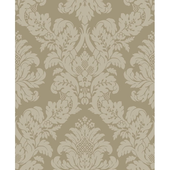 NextWall Metallic Champagne & Glitter Charnay Damask Peel and Stick Wallpaper - 20.9 ft. W x 18 ft. L Roll