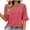 Hot Pink, variant on Sevevn Women's Fashion Summer Solid Color Short Sleeve Round-Neck Blouses Khaki XXL Deal of the Week