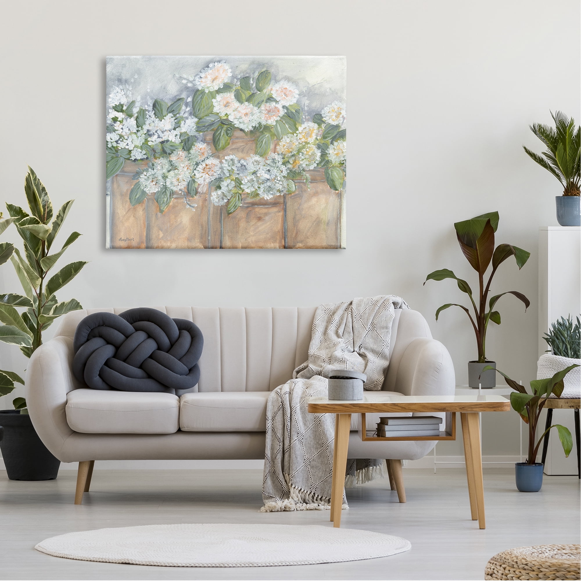 Stupell Industries Country Rustic White Flower Bouquets Arrangement Design, 48 x 36, Design by Roey Ebert