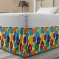 thumbnail image 1 of Ambesonne Multi-color Floral Wrap Around and Gathered Microfiber Bed Skirt, Twin, 1 of 2