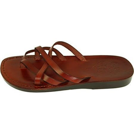 

Holy Land Market Unisex Leather Biblical Flip Flops (Jesus - Yashua) Jerusalem Style I (17-17.5 Women/14-14.5 Men)
