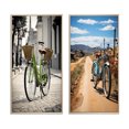 thumbnail image 2 of Designart "Bike Dual-Tire Buddies" Bicycle Framed Wall Art Set Of 2 - Green Transportation Framed Canvas Set For Living Room Decor, 2 of 7