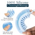 thumbnail image 5 of FOLADION 2 in 1 Silicone Body Cloud Scrubber, Shower and Shampoo Massaging Brush, Exfoliating Body and Head Scrubber, Scalp Massager/Brush, Easy to Clean (Blue), 5 of 9